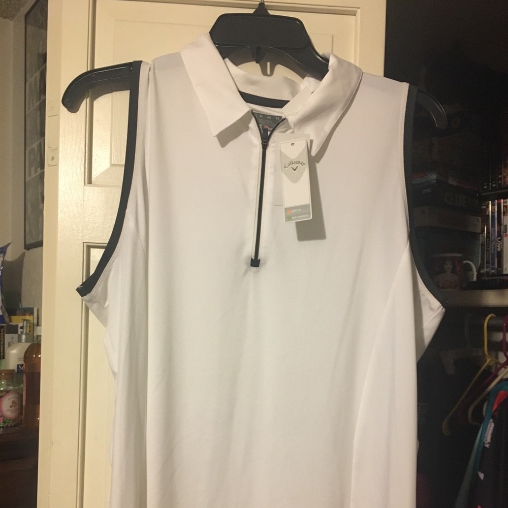 White Callaway sleeveless shirt